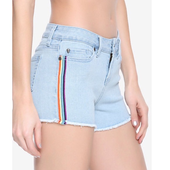 Hot Topic Pants - 🌈 rainbow stripe cutoffs